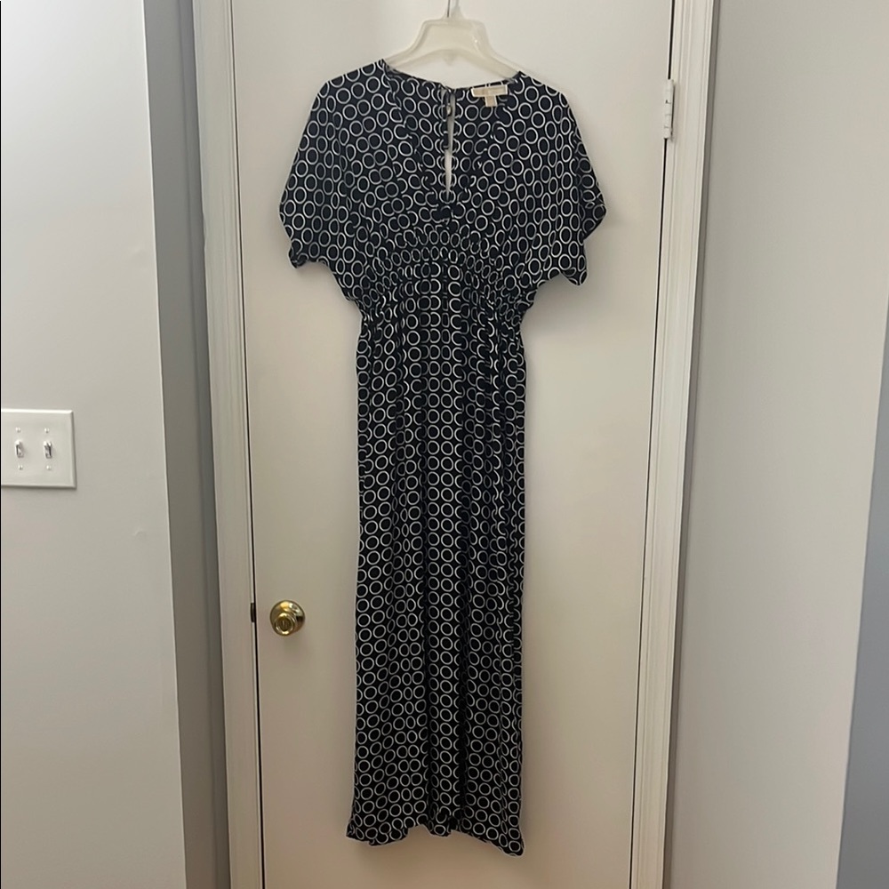 Michael Kors Black and White Geometric Maxi Dress